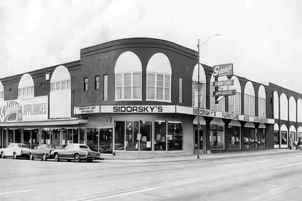 A Sidorsky's Furniture storefront from the company's Calgary retail era.
